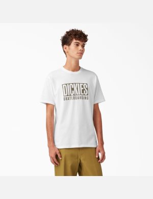 Dickies Skateboarding Relief Estampados Blancos | HSUJMD729