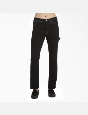 Dickies Slim Fit Carpenter Negros | HGZFBT521