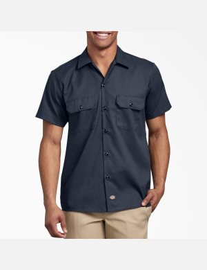 Dickies Slim Fit Corta Sleeve Azul Marino | SZOIFW053