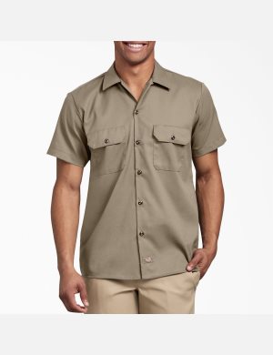 Dickies Slim Fit Corta Sleeve Marrom | PVBWQM526
