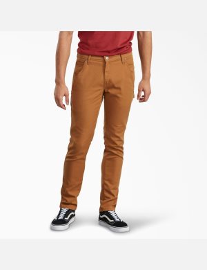 Dickies Slim Fit Tapered Leg Duck Carpenter Marrom | QIYWJT593