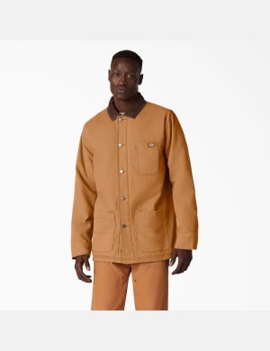 Dickies Stonewashed Duck Forro Chore Marrom | YUHSRO198