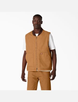 Dickies Stonewashed Duck High Pile Fleece Forro Marrom | VCQGLR587