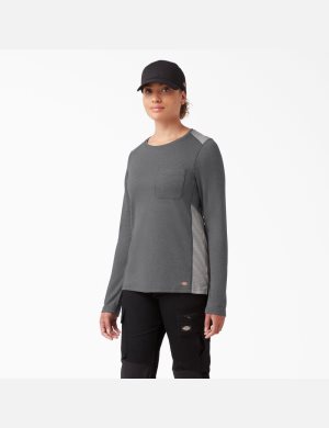 Dickies Temp-iQ 365 Long Sleeve Grises Oscuro | XQRUFE263