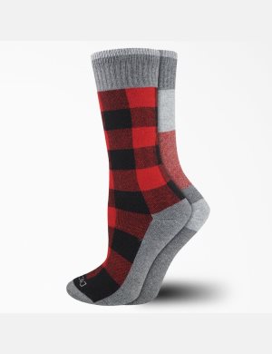 Dickies Thermal Plaid Crew Rojos | JIEDAL582