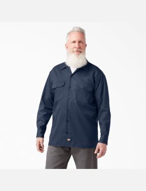 Dickies Trabajo Shirt Azul Marino Azules | YSALVI486