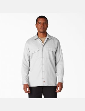 Dickies Trabajo Shirt Blancos | SZVHMW164
