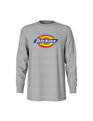 Dickies Tri-Color Logo Estampados T-Shirt Grises | JCDIYF592
