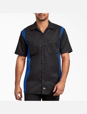 Dickies Two-Tone Corta Sleeve Negros Azules | OEVTSB231