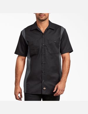 Dickies Two-Tone Corta Sleeve Negros Grises Oscuro | CLRZSO748