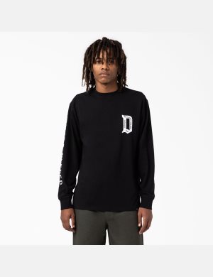 Dickies Union Springs T-Shirt Negros | FZOSJY387